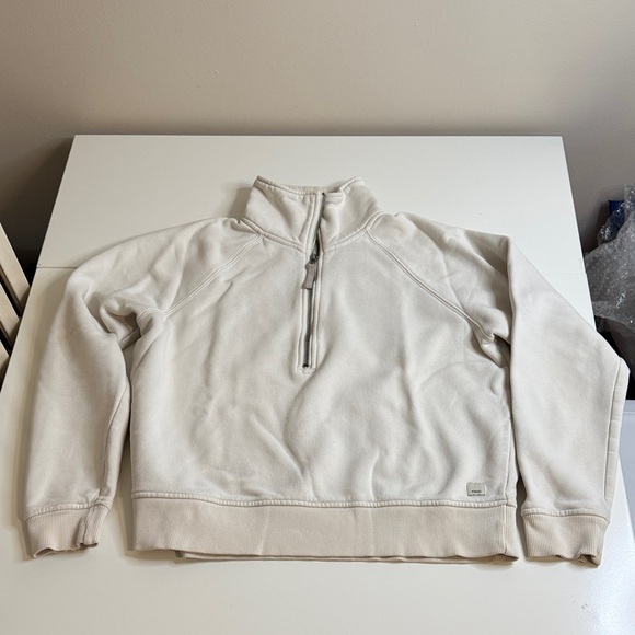 Vuori Restore Half-Zip Fleece Sweatshirt Ivory Medium - Picture 1 of 4